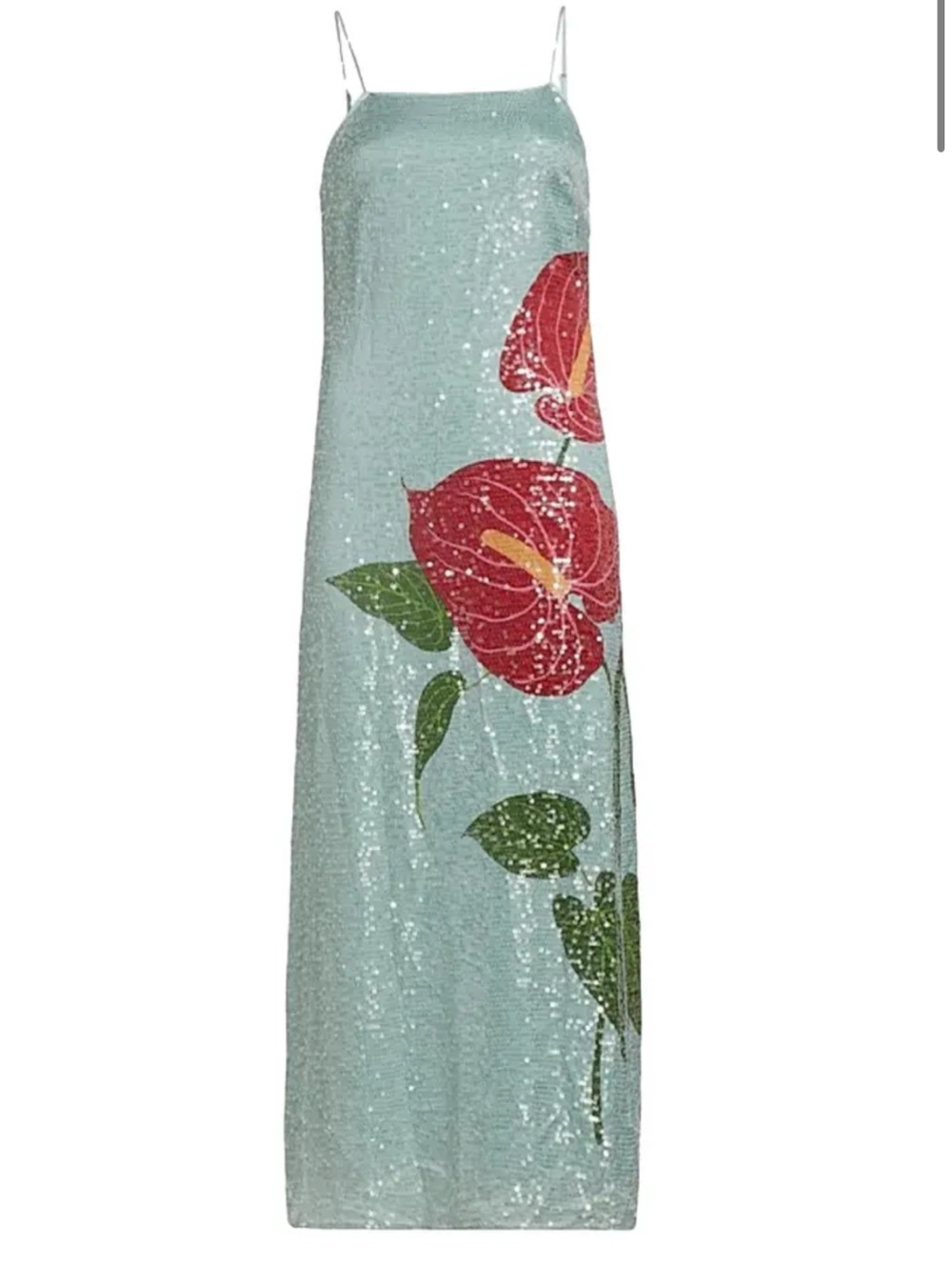 NWT Farm Rio Sequin anthurium Slip maxi Dress- size S